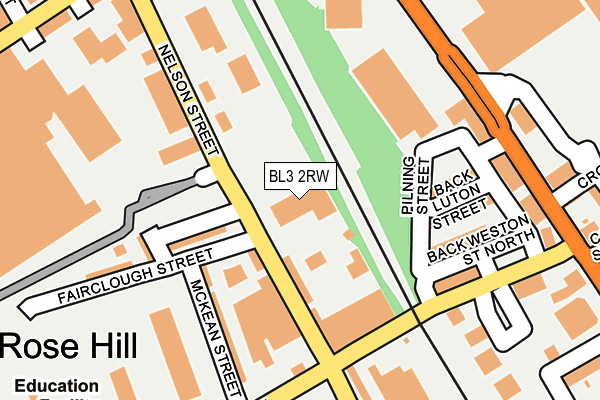 BL3 2RW map - OS OpenMap – Local (Ordnance Survey)