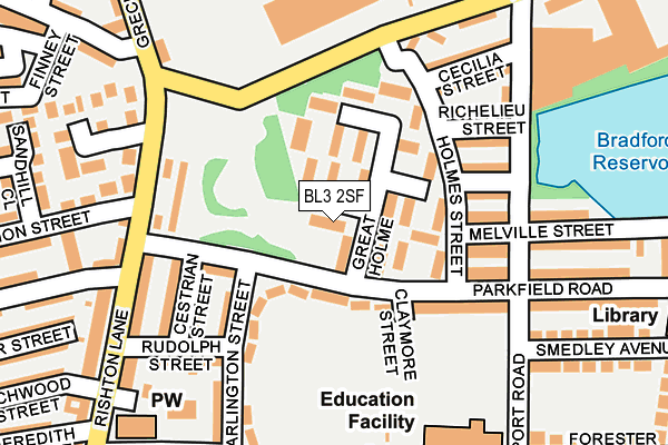 BL3 2SF map - OS OpenMap – Local (Ordnance Survey)