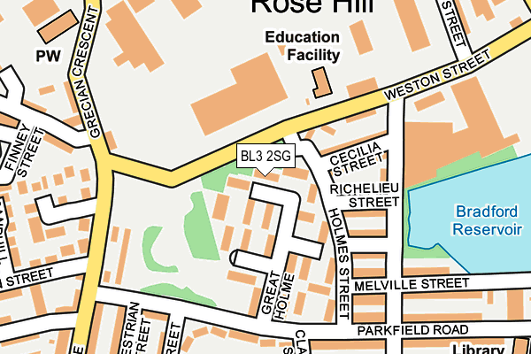 BL3 2SG map - OS OpenMap – Local (Ordnance Survey)