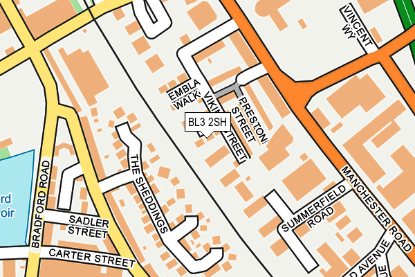 BL3 2SH map - OS OpenMap – Local (Ordnance Survey)