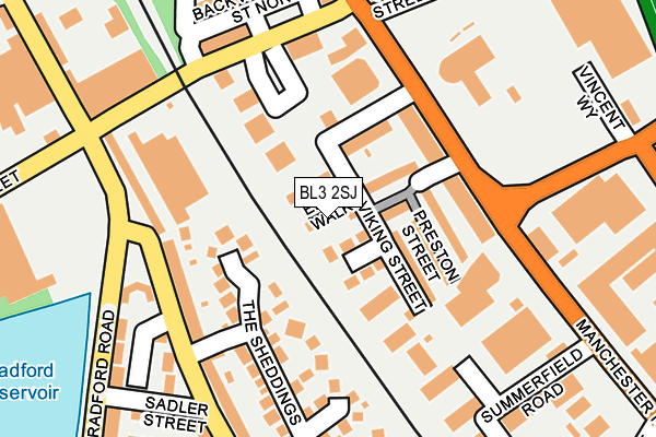 BL3 2SJ map - OS OpenMap – Local (Ordnance Survey)