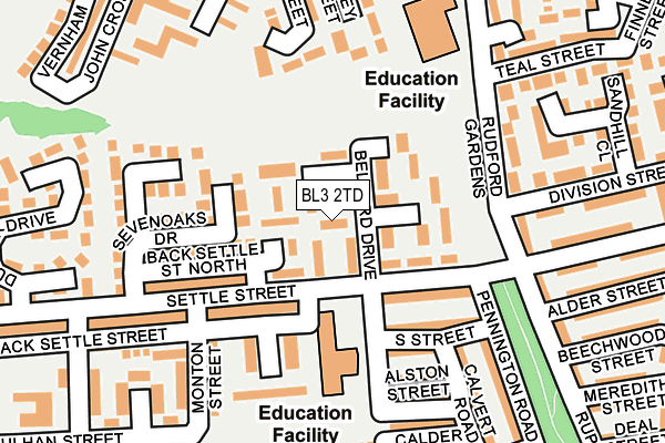 BL3 2TD map - OS OpenMap – Local (Ordnance Survey)