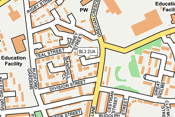 BL3 2UA map - OS OpenMap – Local (Ordnance Survey)