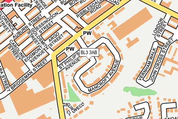 BL3 3AB map - OS OpenMap – Local (Ordnance Survey)