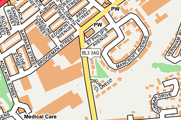 BL3 3AG map - OS OpenMap – Local (Ordnance Survey)