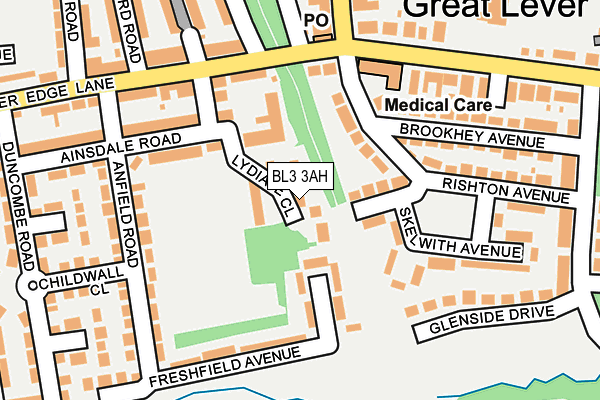BL3 3AH map - OS OpenMap – Local (Ordnance Survey)