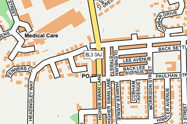 BL3 3AJ map - OS OpenMap – Local (Ordnance Survey)