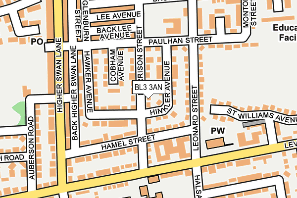 BL3 3AN map - OS OpenMap – Local (Ordnance Survey)