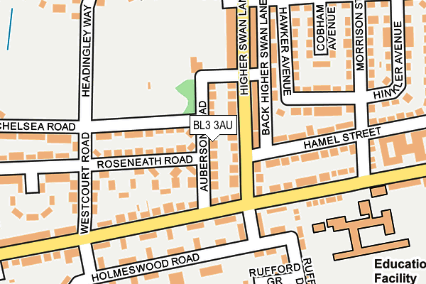 BL3 3AU map - OS OpenMap – Local (Ordnance Survey)