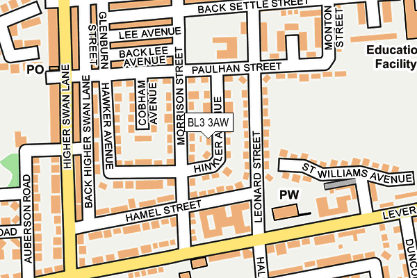 BL3 3AW map - OS OpenMap – Local (Ordnance Survey)