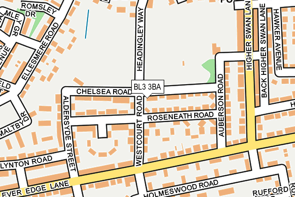 BL3 3BA map - OS OpenMap – Local (Ordnance Survey)