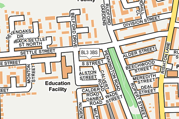 BL3 3BS map - OS OpenMap – Local (Ordnance Survey)