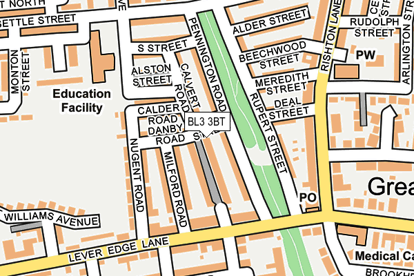 BL3 3BT map - OS OpenMap – Local (Ordnance Survey)