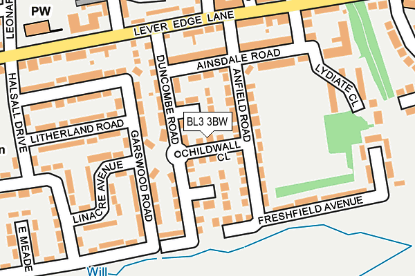 BL3 3BW map - OS OpenMap – Local (Ordnance Survey)