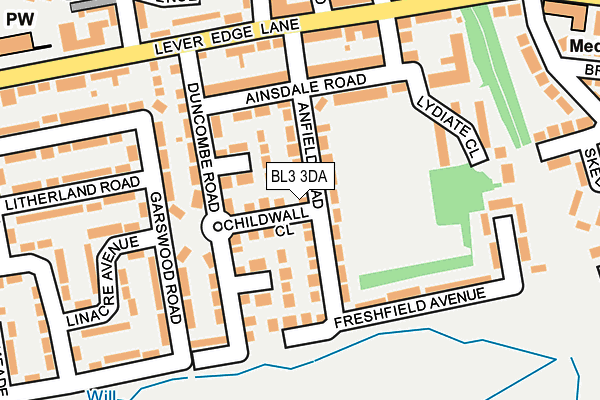 BL3 3DA map - OS OpenMap – Local (Ordnance Survey)