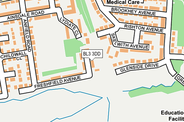 BL3 3DD map - OS OpenMap – Local (Ordnance Survey)