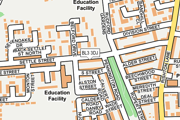 BL3 3DJ map - OS OpenMap – Local (Ordnance Survey)