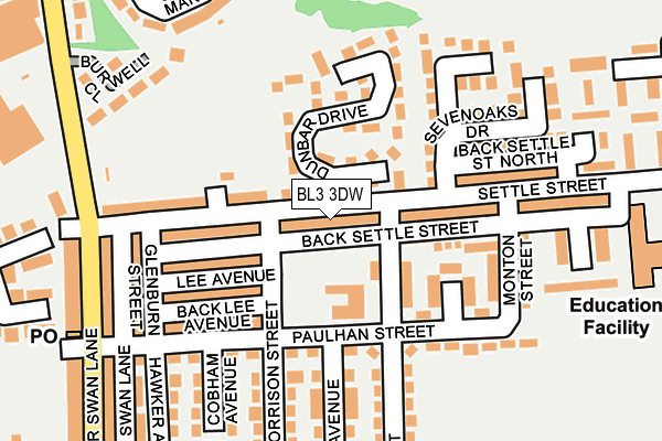 BL3 3DW map - OS OpenMap – Local (Ordnance Survey)
