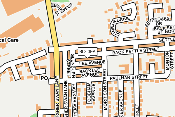 BL3 3EA map - OS OpenMap – Local (Ordnance Survey)