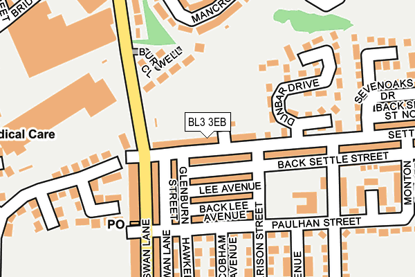 BL3 3EB map - OS OpenMap – Local (Ordnance Survey)