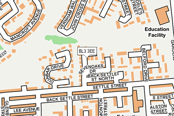 BL3 3EE map - OS OpenMap – Local (Ordnance Survey)