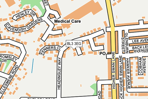 BL3 3EG map - OS OpenMap – Local (Ordnance Survey)