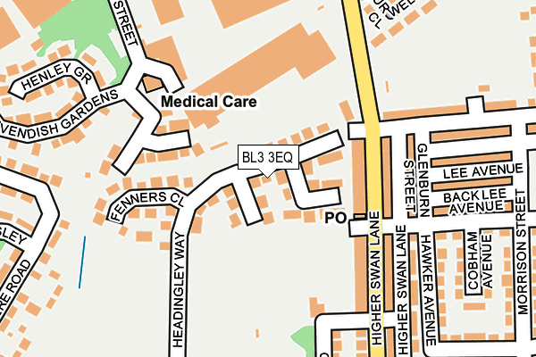 BL3 3EQ map - OS OpenMap – Local (Ordnance Survey)