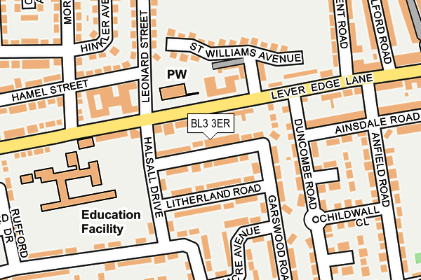 BL3 3ER map - OS OpenMap – Local (Ordnance Survey)