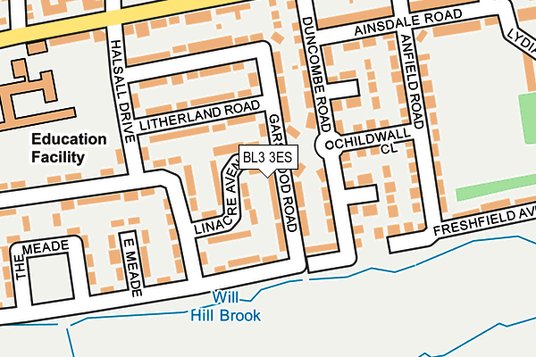 BL3 3ES map - OS OpenMap – Local (Ordnance Survey)