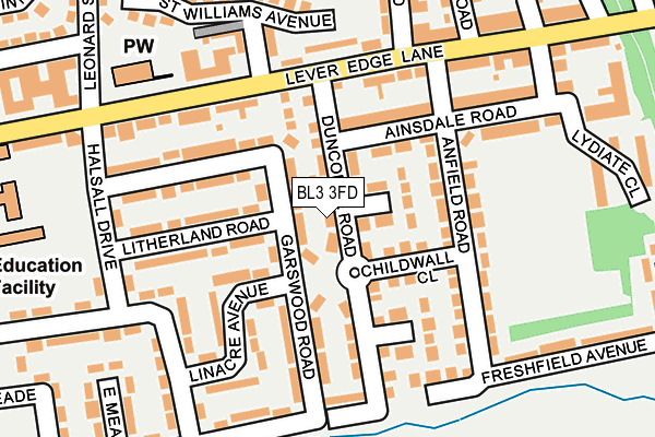 BL3 3FD map - OS OpenMap – Local (Ordnance Survey)