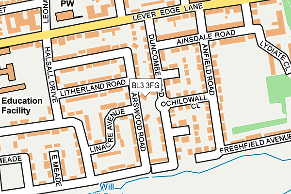 BL3 3FG map - OS OpenMap – Local (Ordnance Survey)