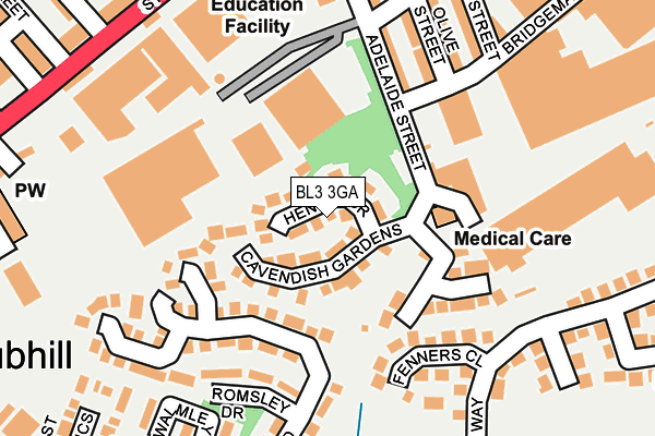 BL3 3GA map - OS OpenMap – Local (Ordnance Survey)