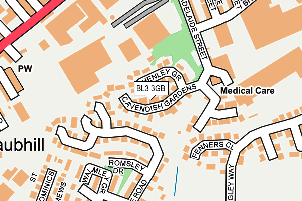 BL3 3GB map - OS OpenMap – Local (Ordnance Survey)