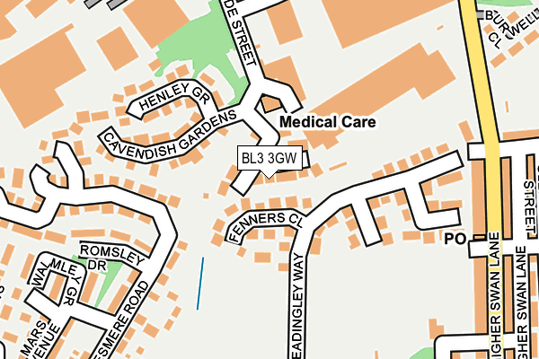 BL3 3GW map - OS OpenMap – Local (Ordnance Survey)