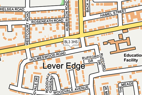 BL3 3HS map - OS OpenMap – Local (Ordnance Survey)