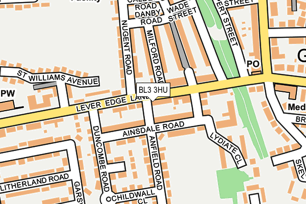 BL3 3HU map - OS OpenMap – Local (Ordnance Survey)