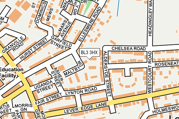 BL3 3HX map - OS OpenMap – Local (Ordnance Survey)