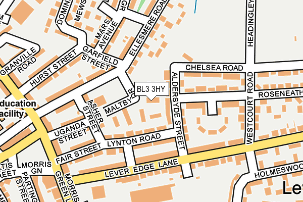 BL3 3HY map - OS OpenMap – Local (Ordnance Survey)