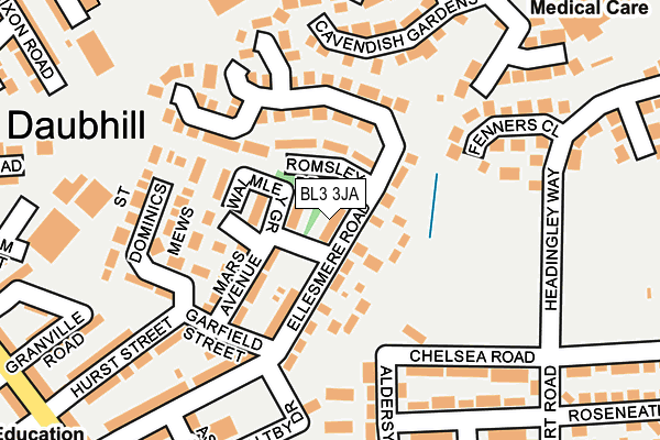 BL3 3JA map - OS OpenMap – Local (Ordnance Survey)