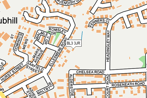 BL3 3JR map - OS OpenMap – Local (Ordnance Survey)