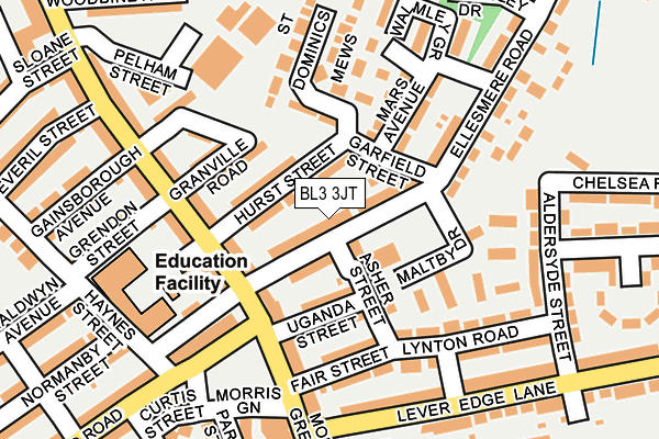 BL3 3JT map - OS OpenMap – Local (Ordnance Survey)