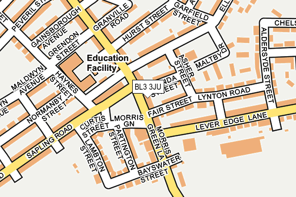 BL3 3JU map - OS OpenMap – Local (Ordnance Survey)