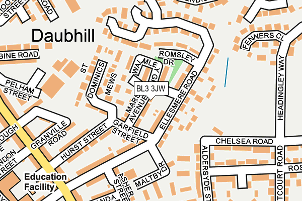 BL3 3JW map - OS OpenMap – Local (Ordnance Survey)