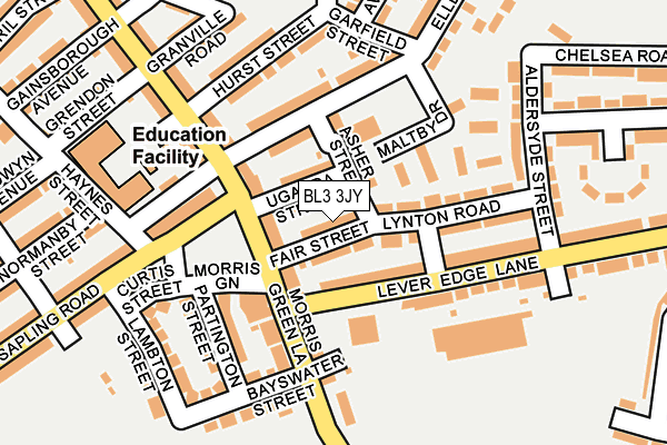 BL3 3JY map - OS OpenMap – Local (Ordnance Survey)