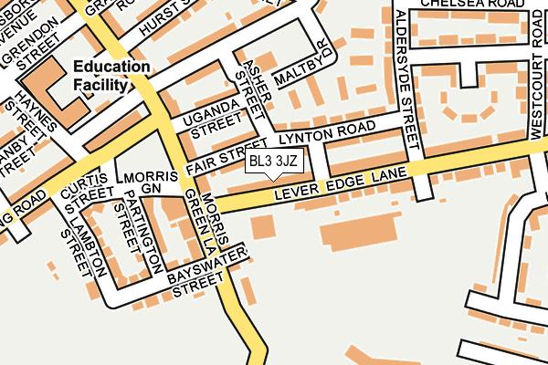 BL3 3JZ map - OS OpenMap – Local (Ordnance Survey)