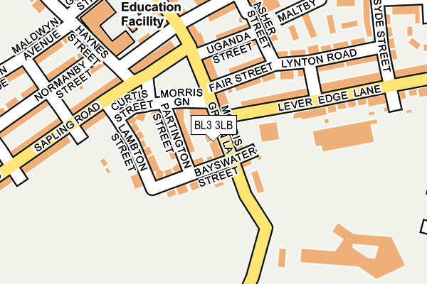 BL3 3LB map - OS OpenMap – Local (Ordnance Survey)