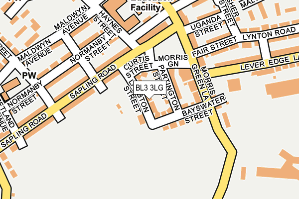 BL3 3LG map - OS OpenMap – Local (Ordnance Survey)