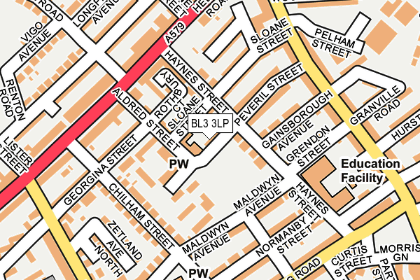 BL3 3LP map - OS OpenMap – Local (Ordnance Survey)