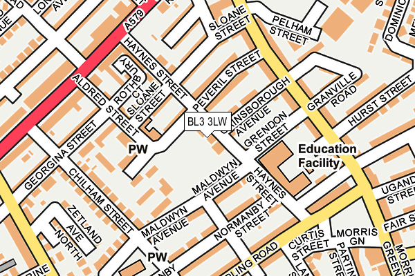 BL3 3LW map - OS OpenMap – Local (Ordnance Survey)