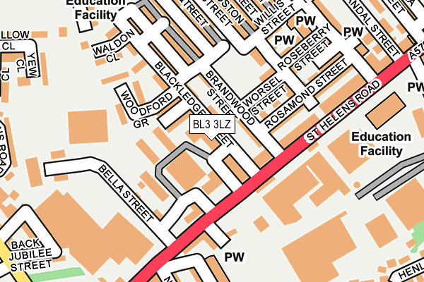 BL3 3LZ map - OS OpenMap – Local (Ordnance Survey)